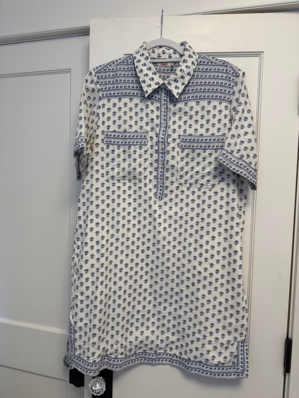 Faherty Rae Block Print Shirtdress, Size L, Like New condition